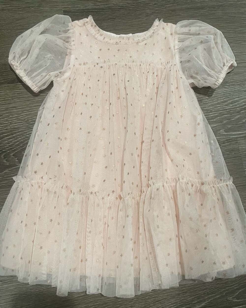 Cat & Jack Girls Pink Princess Star Tulle Dress size 18 months